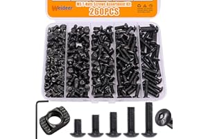 weideer 260PCS M5 T-Nuts Screws Assortment Kit,Compatible with Rail Mount,Replacement for M-Lok Nut Screw,M5 Nut and Bolt Assortment Sets for 2020 Series Standard Aluminum Profile