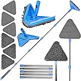 DSV Standard Wall Mop, 77 Inches Long Handle Wall Cleaner, 3-in-1 Wall Cleaner Mop with 3 Microfiber and 3 Chenille Pads, 360