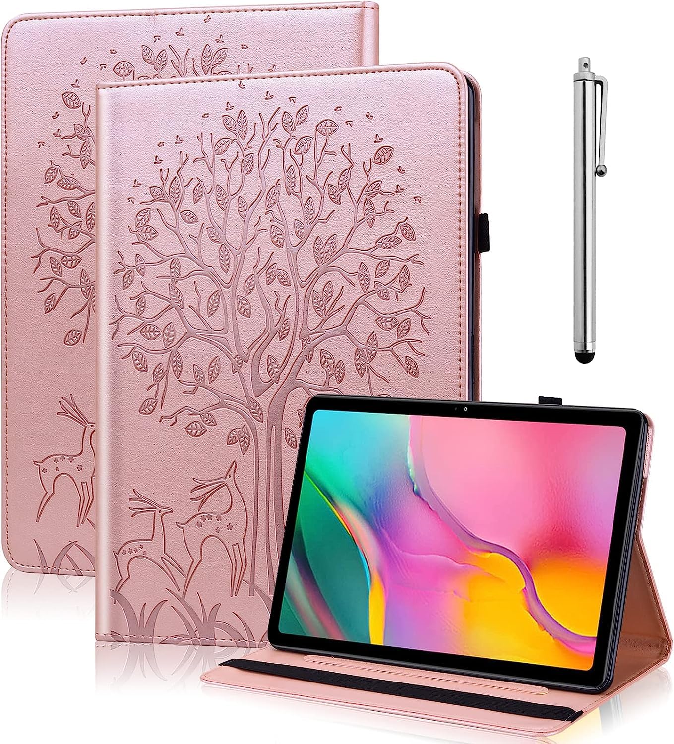 GLANDOTU Case for iPad Mini 7 (A17 Pro 2024) /iPad Mini 6 2021 8.3 inch Case,Flip Wallet PU Leather Tablet Cover with Folding Stand,Elastic Strap and Pen Holder -Rose Gold