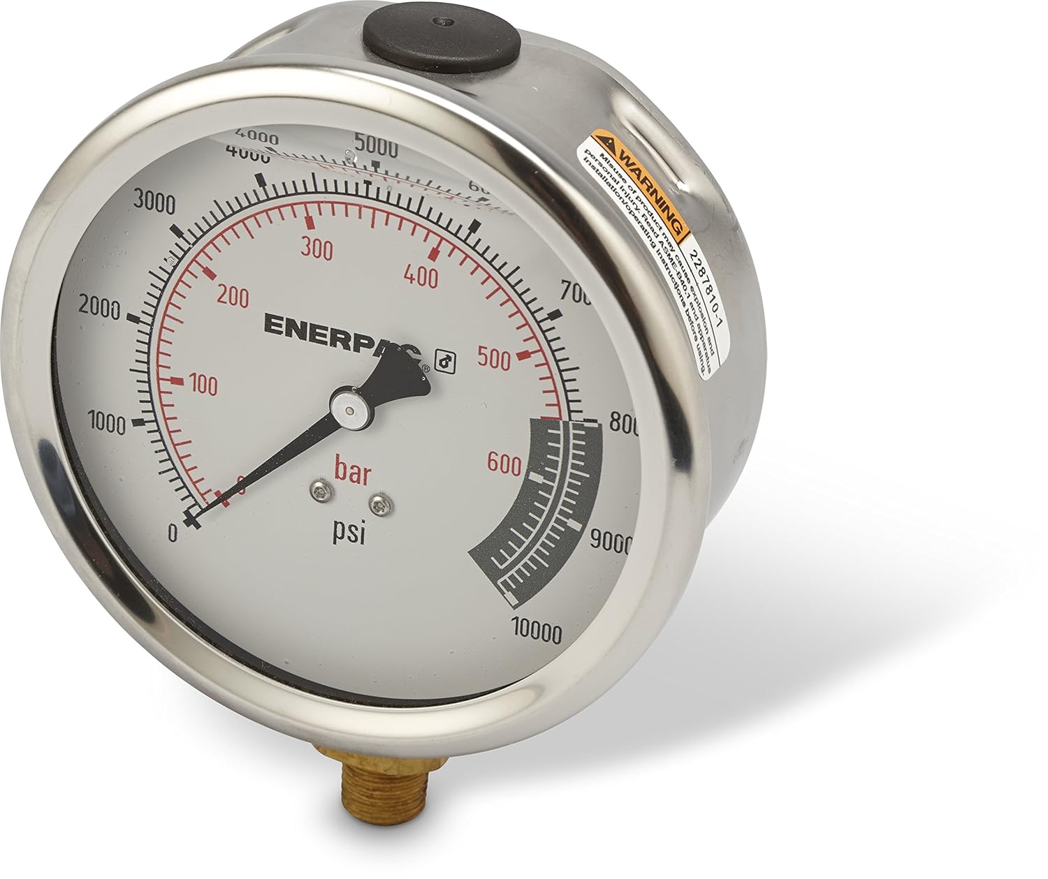 Enerpac G4088L 4"Dia. Hydraulic Pressure Gauge with Dual 0 to 10, 000