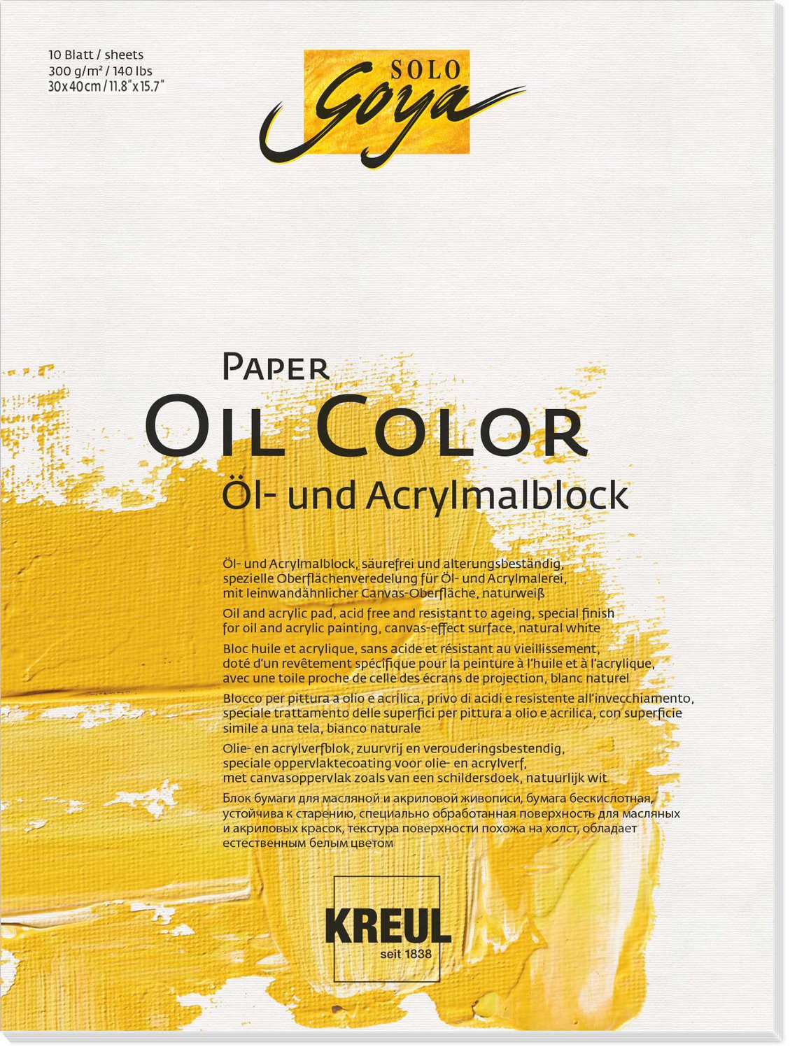 Unbekannt Solo Goya Paper Oil Color, Oil and Acrylic Block, 10 Sheets
