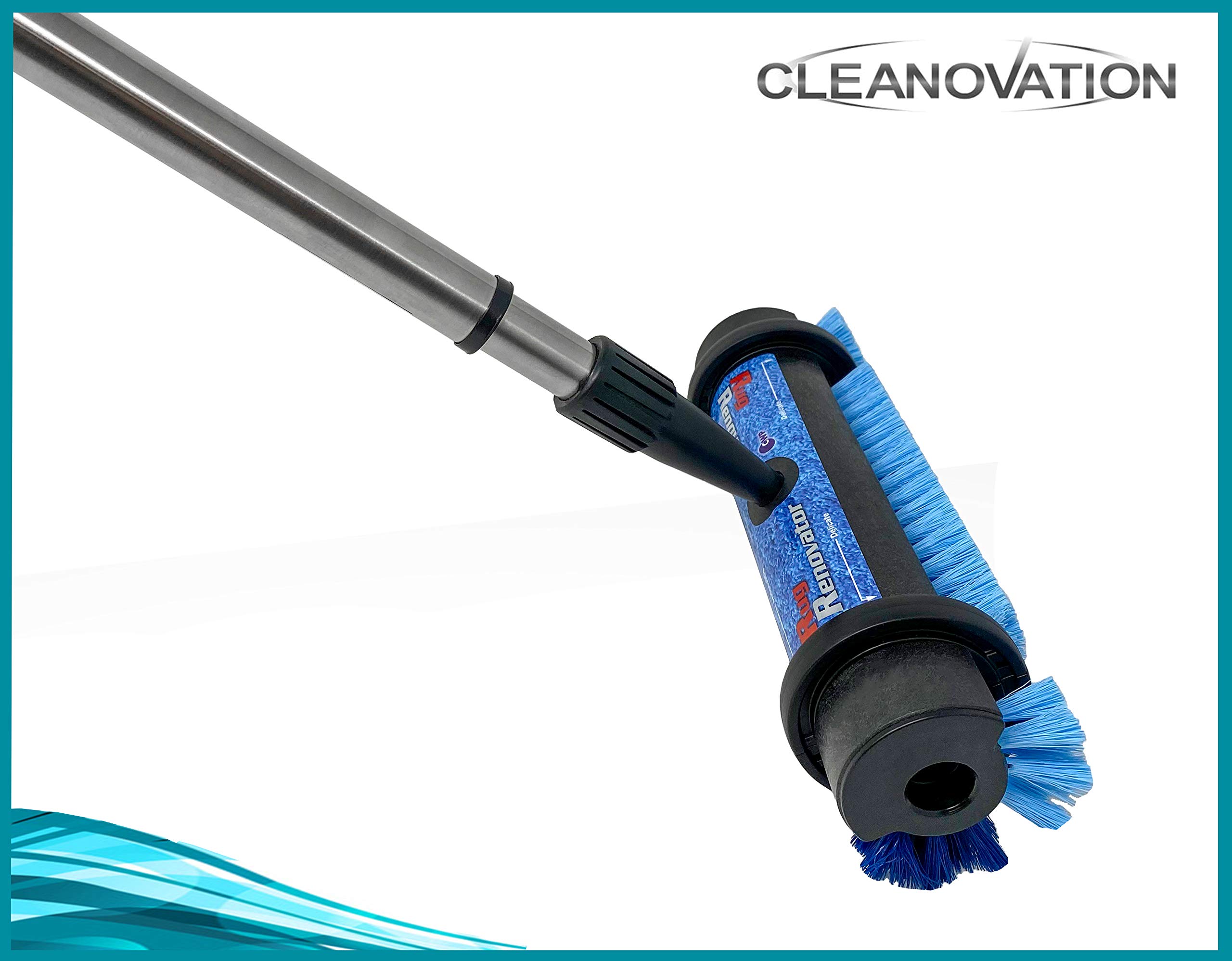 Cleanovation Rug Renovator Floor Scrub Brush with Long Handle, Scrape