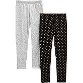 Simple Joys by Carter's Girls 2-Pack Lightweight Fleece-Lined Leggings