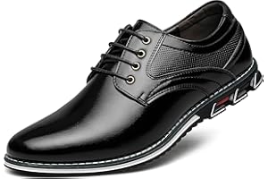 AWINIWI Men's Casual Dress Shoes Comfortable Fashion Dress Sneakers Men Office Classic Mens Oxfords Leather Business Casual Shoes Formal