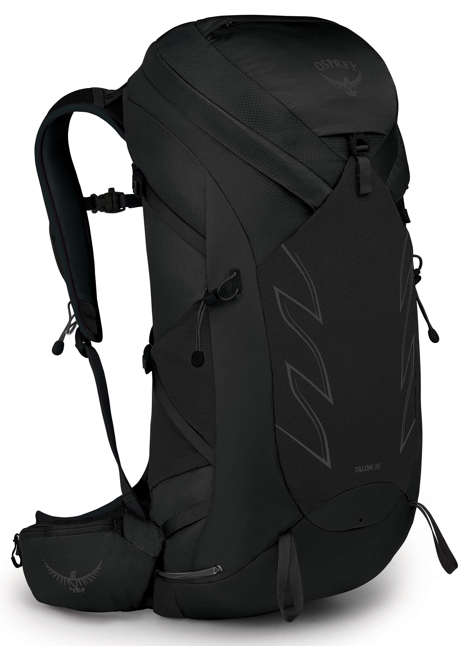 Osprey Talon 36L Men's Hiking Backpack with Hipbelt, Stealth Black, Large/X-Large