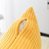 Home Brilliant 60x60 cm Cushion Covers Pack of 2 Mustard Yellow Velvety Euro view 4