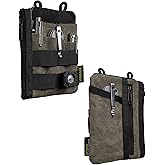 VIPERADE VE16N-OW Waxed Canvas Zipper Wallet, Minimalist with 5 Pockets, 2 Zipper Slim Pocket Multitool Pouch for Everyday Carry (OD Green)