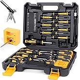 Magnetic Screwdrivers Set with Case, Amartisan 43-piece Includs Slotted, Phillips, Hex, Pozidriv,Torx and Precision Screwdriver Set, Magnetizer Demagnetizer Tools, Tools for Men