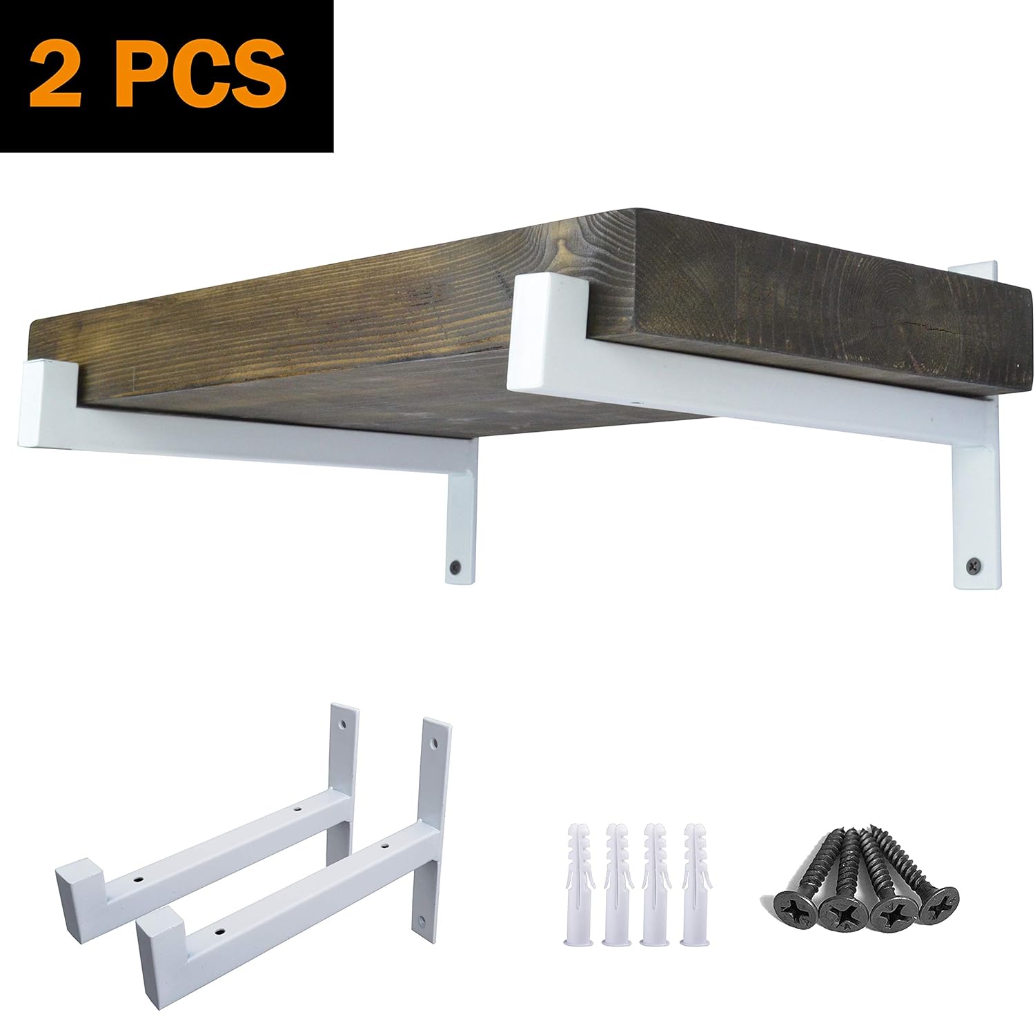 OVOV 2 Pcs Steel Heavy Duty Shelf Brackets Wall Mounted