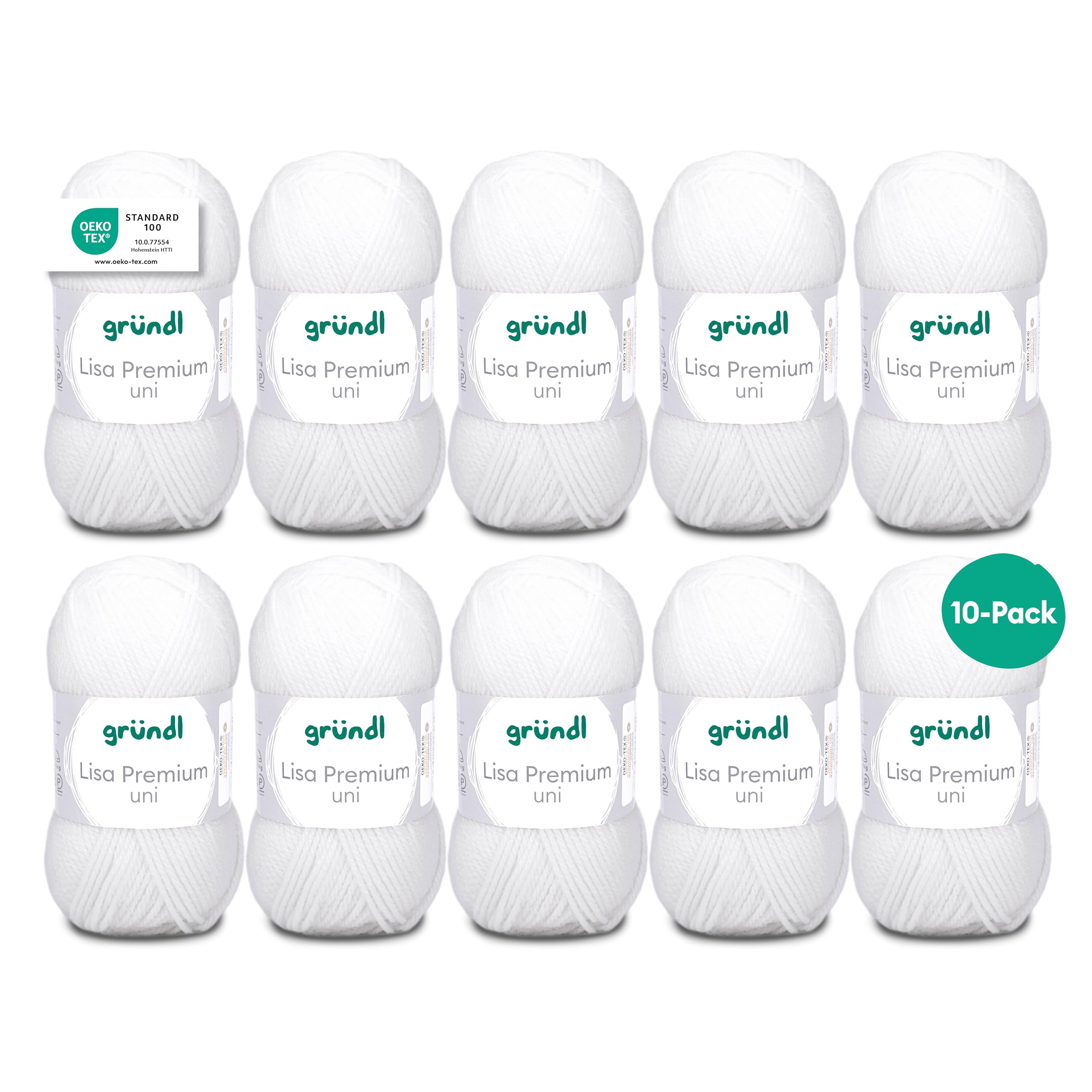 Grundl Lisa Premium Balls, Acrylic, White, 34 x 31x 8cm, Pack of 10 — image 1