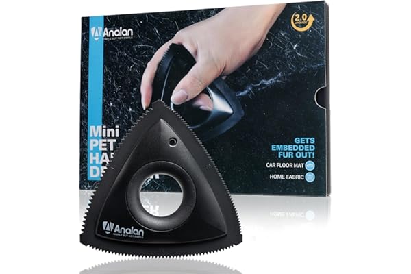 Analan Mini Pet Hair Remover for Car Detailing Supplies, Carpet Dog Hair Remover for Car Interior, Triangle Dog Hair Remover