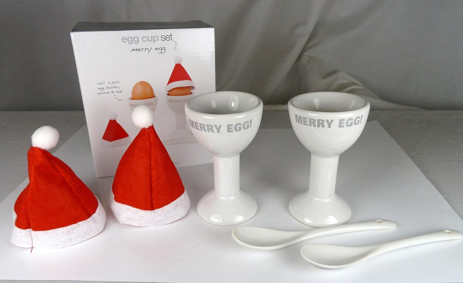 A CHRISTMAS EGG CUP GIFT SET MERRY EGG Amazon.co.uk Kitchen & Home