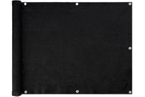 Amazon Basics 3'X10' Privacy Screen Fence, Weather-Resistant, Black, 20 pcs, 1-Pack