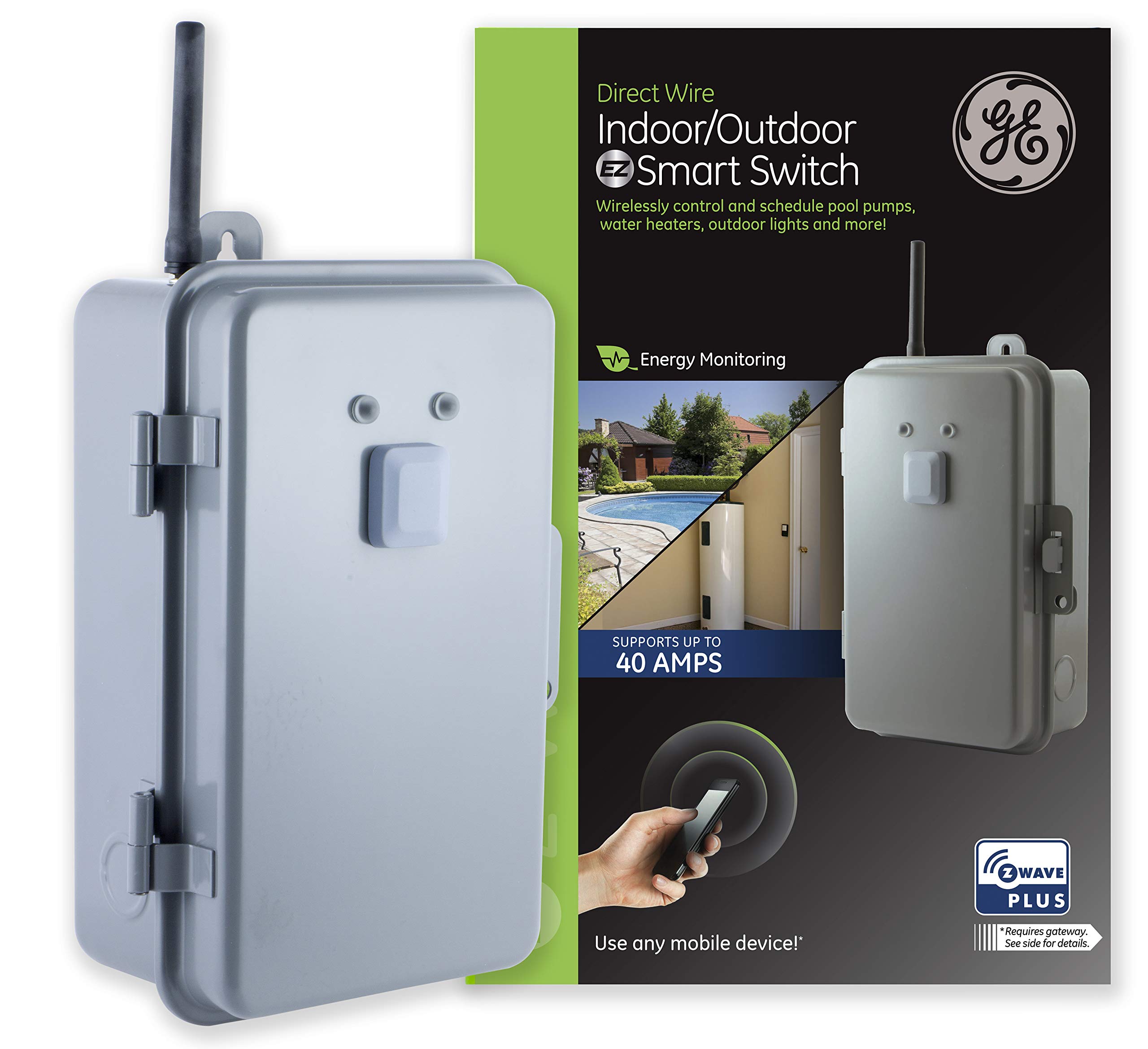 Enbrighten ZWave Plus 40Amp Indoor/Outdoor Metal Box Smart Switch