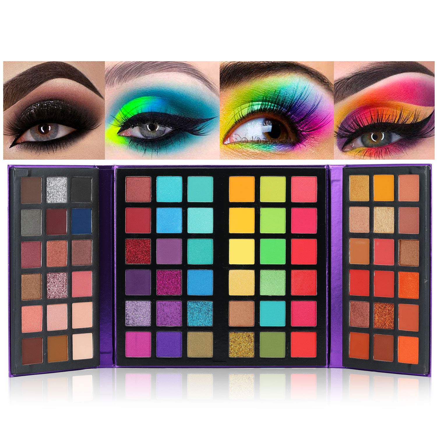 Photo 1 of 72 Colors Ultra Secret Eyeshadow Palette, 4 in1 Color Board Matte Shimmer Glitter Nude Natural All In One Makeup Palette Blendable Pigmented Make Up Eye Shadow Pallet Gift Kit
