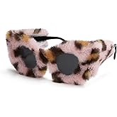 FEISEDY Women Plush Fuzzy Cat Eye Sunglasses Punk Soft Velvet Shades Ladies Handmade Party Masquerade Eyewear B2877