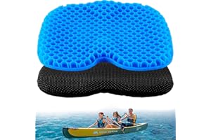 LILITUAN Anti Slip Kayak Seat Cushion,Waterproof Gel Kayak Seat Pad,Thicken Kayak Cushion with Black Non-Slip Cover for Sit in Kayak Seat,Kayak Accessories for Fishing Kayak