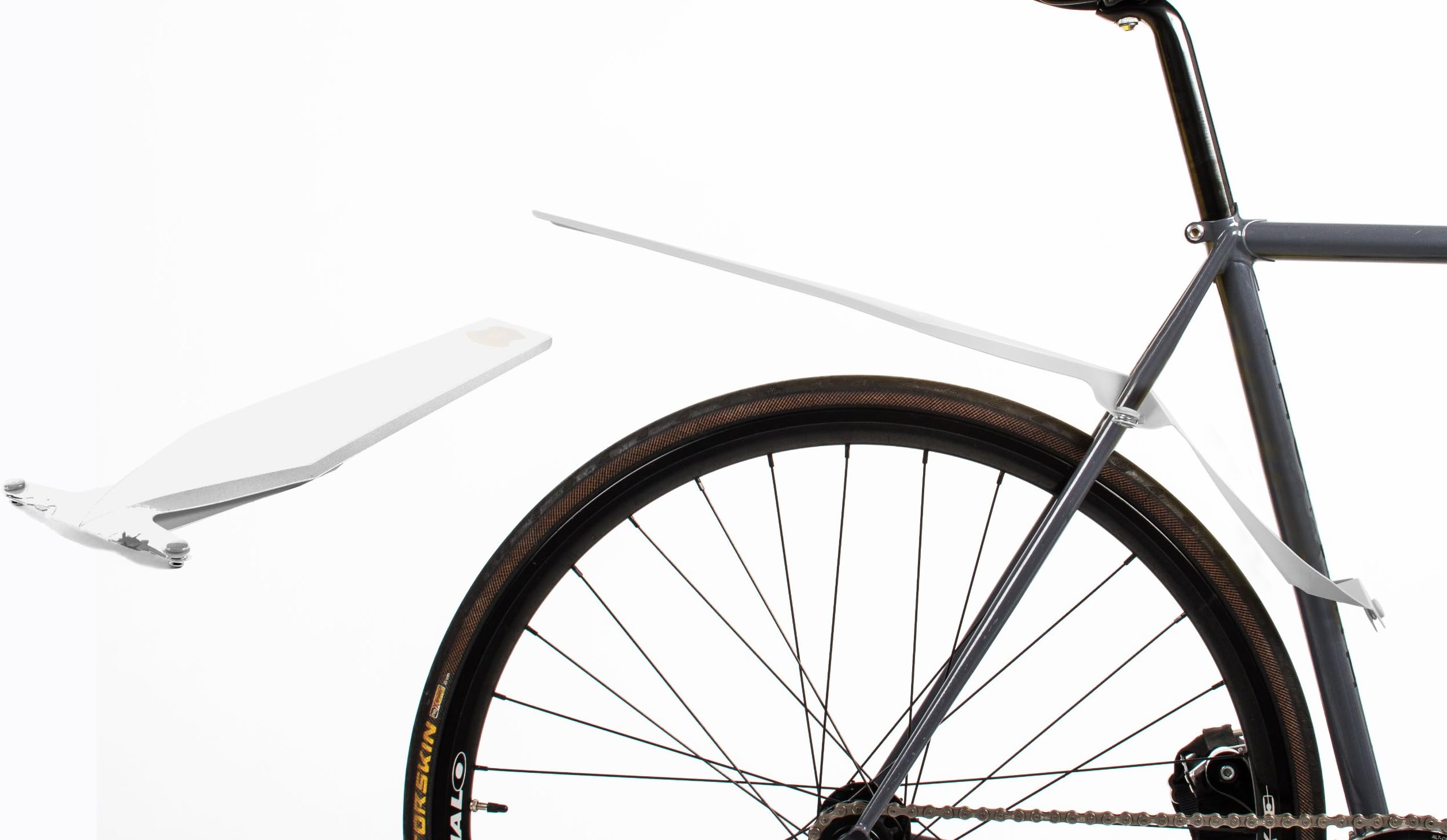 Quickfix clip on mudguard - White