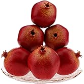 Meiwlong 6PCS Fake Pomegranates Artificial Pomegranate Fruit Bowl Fillers for Home Decor,Lifelike Faux Fake Fruit,Kitchen Tab