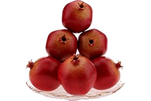 Meiwlong 6PCS Fake Pomegranates Artificial Pomegranate Fruit Bowl Fillers for Home Decor,Lifelike Faux Fake Fruit,Kitchen Table Centerpiece Decor, Wedding Party & Indoor Photography Props