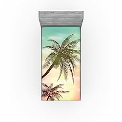 Ambesonne Island Party Fitted Sheet Set, Tropical