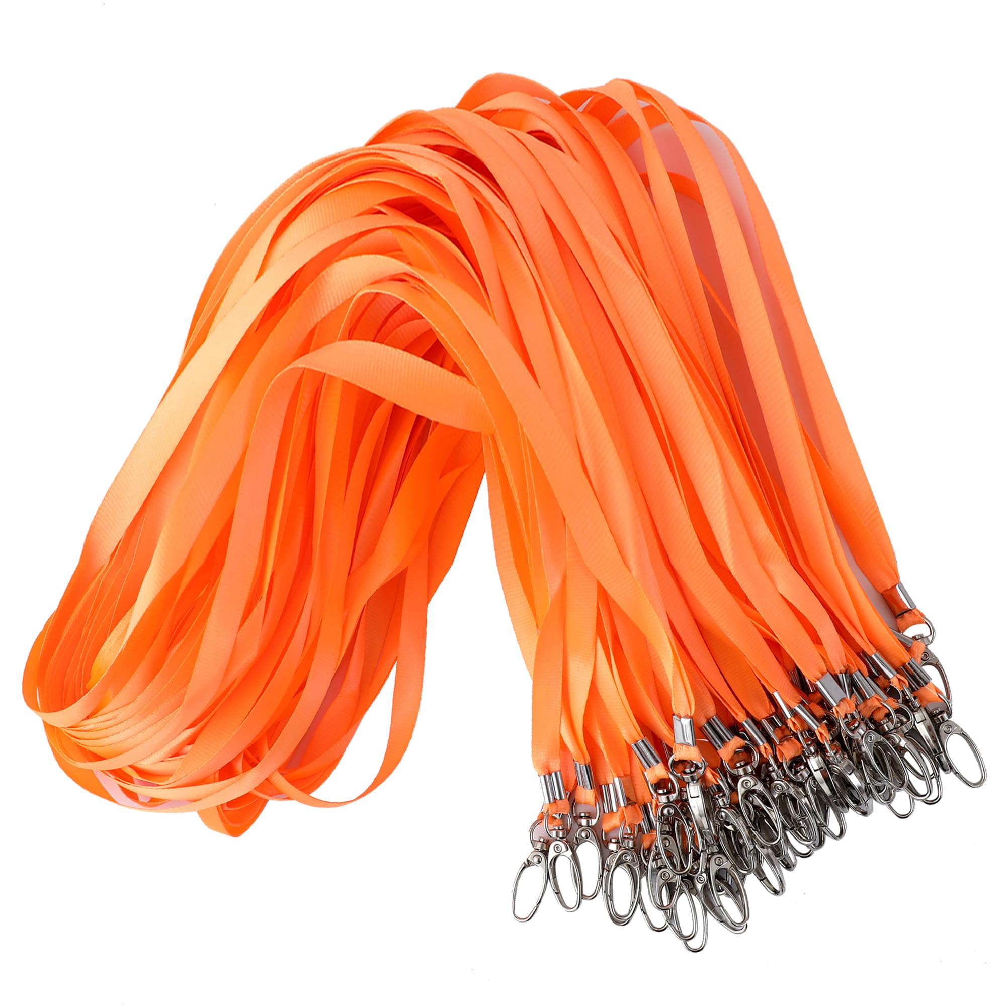 ROSSHINE 25pcs Orange Lanyards for Neck, Nylon Neck Strap Lanyard for Keys ID Cards Name Tags Badge Holders with Swivel Hook Ideal for Staff Student Doctors Visitors