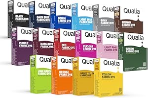 Qualia All Purpose Powder Fabric Dye, Easy to Use Dye for Natural Fabrics: Cotton, Wool, Silk, Wood, & Linen, Ultra Concentrated Colors, Color Mix, 16 Pack