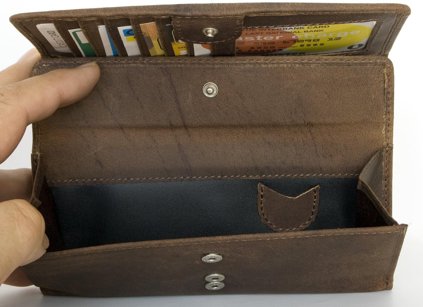 FLW Women's Brown Natural Durable Genuine Leather Wallet - Image 4