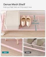 SONGMICS Clothes Rack on Wheels 91 cm Long Rail with Storage Shelf Jelly Pink view 5