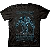 Ripple Junction Doctor WHO Men’s Short Sleeve T-Shirt Vitruvian Weeping Angel Time Travel TV Series Officially Licensed