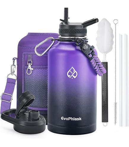Amazon.com: EvoPhlask Insulated Water Bottle 64 oz with Carrier