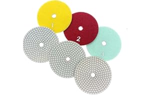 ComeFloor 4 Inch Wet/Dry 3 Step Diamond Polishing Pads for Granite Marble Concrete Stone, Step 1-3 Hook and Loop Backing