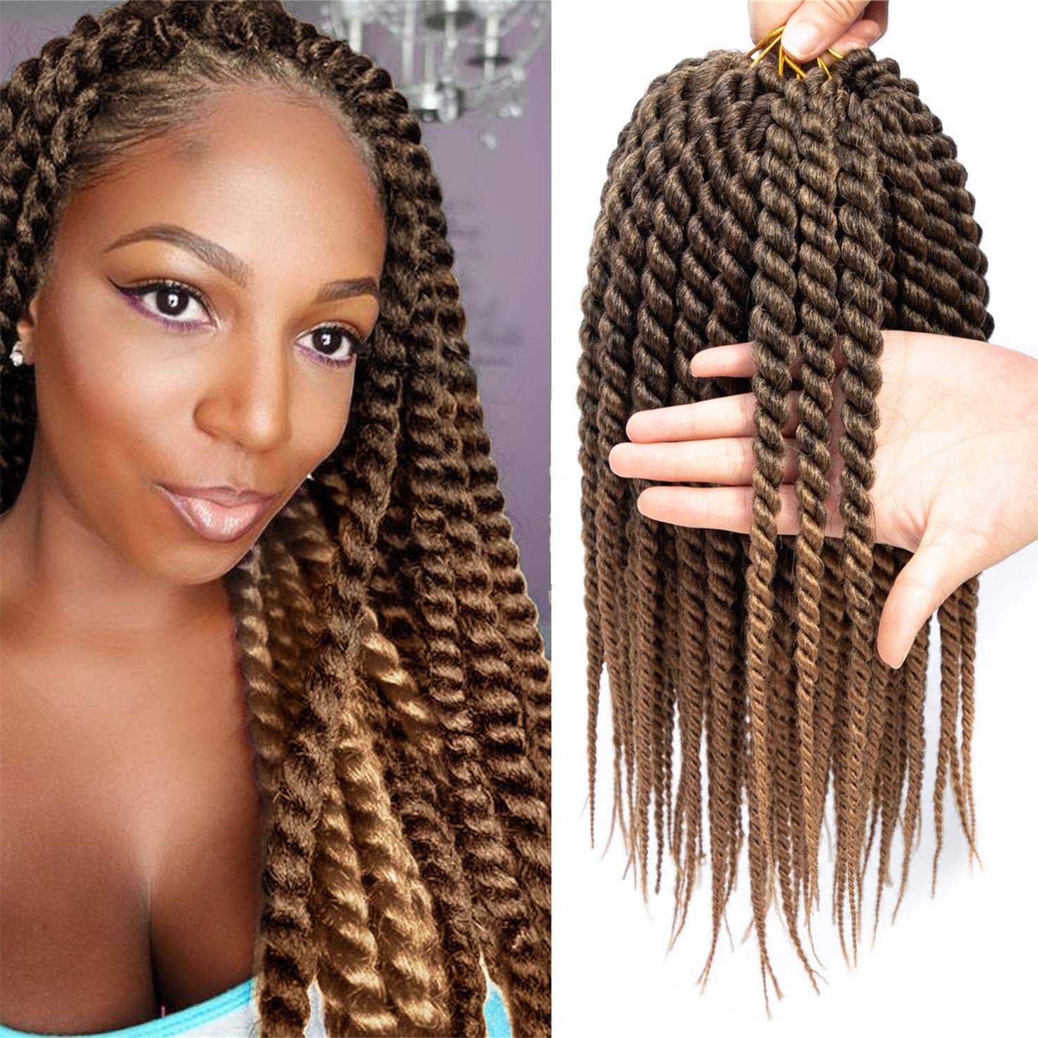 Amazon Com 6packs 12inch Havana Twist Crochet Hair Mambo Twist Braids Hair Senegalese Twists Hair Low Temperature Braiding Hair 12strands Pack 12inch 6packs 1b 27 Beauty