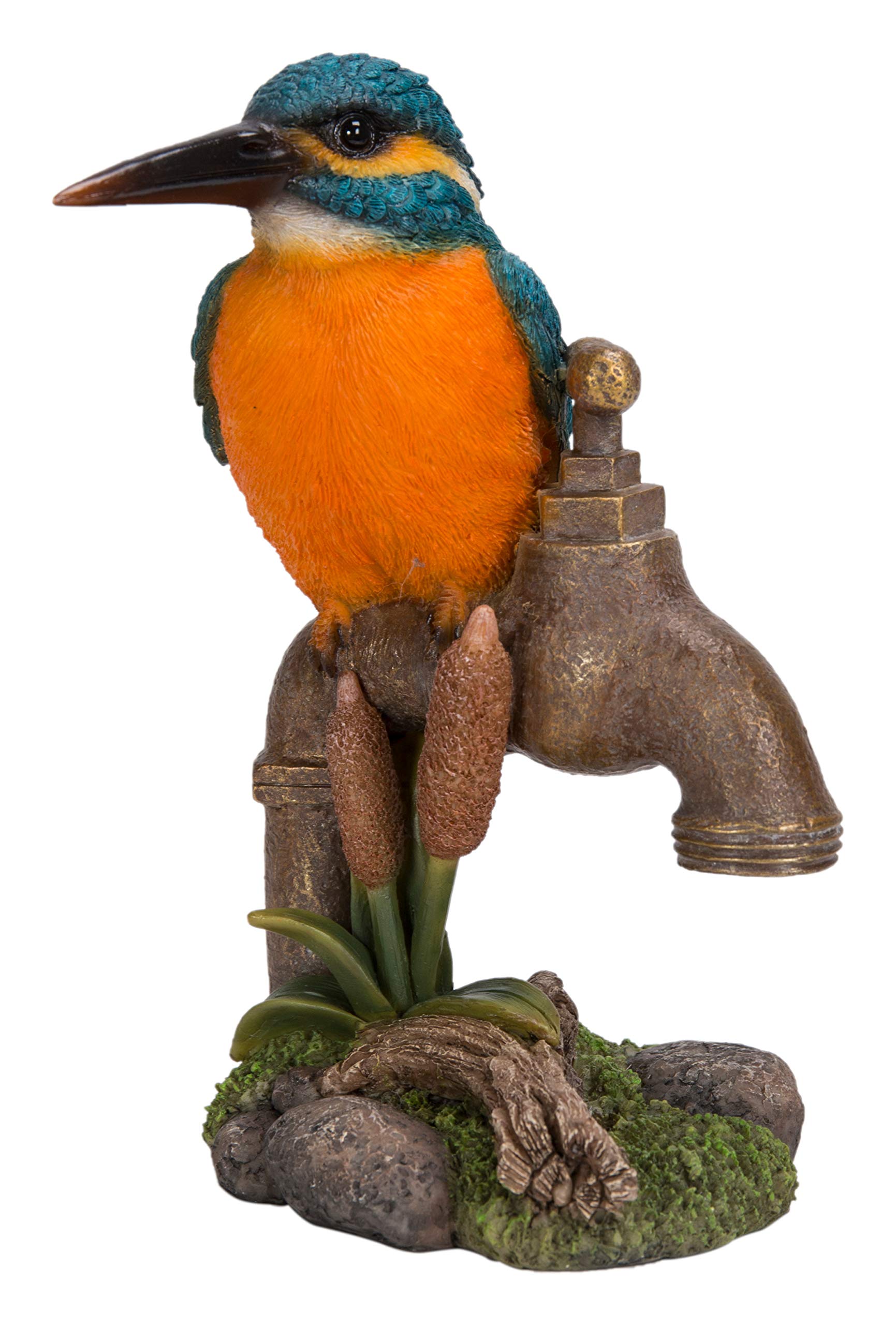 Vivid Arts | Kingfisher on Garden Tap | Resin Home or Garden Decoration | BG-KF06-F