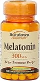 Sundown Naturals Melatonin, 300 mcg, Tablets, 120 tablets (Pack of 6)
