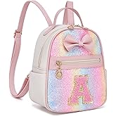 I IHAYNER Girls Initial Purse Small Backpack for Kids Cute Mini Backpack for Girls Personalized Trendy Stuff Gifts for Women (Pink-A)