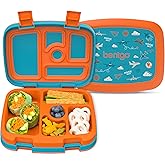 Bentgo Kids Prints Leak-Proof, 5-Compartment Bento-Style Kids Lunch Box - Ideal Portion Sizes for Ages 3-7, Durable, Drop-Proof, Dishwasher Safe, & PFAS & BPA-Free Materials (Planes)
