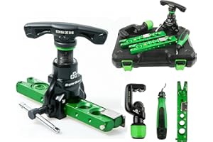Super Stars Flaring Tool Kit 1/4in - 3/4in Single Flare Tool HVAC 45° Eccentric Type Flare Tool with Pipe Cutter for Copper Tube Pipe (5 in 1 Kit)