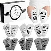 NEXT MOMMY Baby Socks Gift Set – 6 Cute & Funny Non-Slip Socks for Boys & Girls | Baby 0-6 Months to 12-18 Months | Organic Cotton with Grips