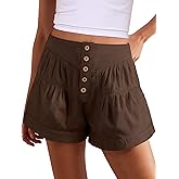 ANRABESS Women's Denim Shorts Summer Baggy High Waisted Flowy Wide Leg Buttons Pleated Casual Jean Shorts 2026 Fashion Skorts