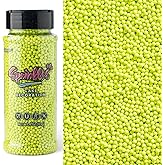 Green Nonpareils Sprinkles, Sujoygar 4oz Edible Green Sprinkles for Cake Cupcake Topper Cookies Chocolate Ice Cream Baking Decoration, Mardi Gras Party Food Supplies