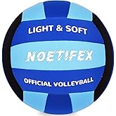 Noetifex Soft Volleyball-Super Soft Fabric Light Volleyball for Indoor Practice Safe and Quiet Kids Youth Beginners House Yard Training Practice Games(Deflated)