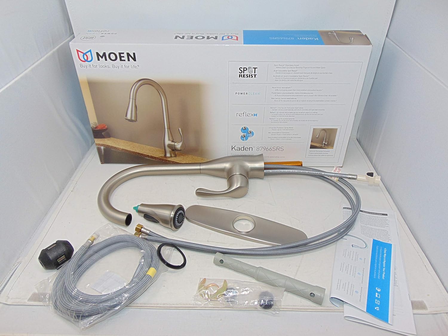MOEN 87966SRS Kaden Singlehandle Pulldown Sprayer Kitchen Faucet In