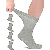 Hugh Ugoli Diabetic Socks for Men, Non-Binding, Moisture Management, Loose Fit, Wide, Seamless, Edema Neuropathy, Size M/L/XL