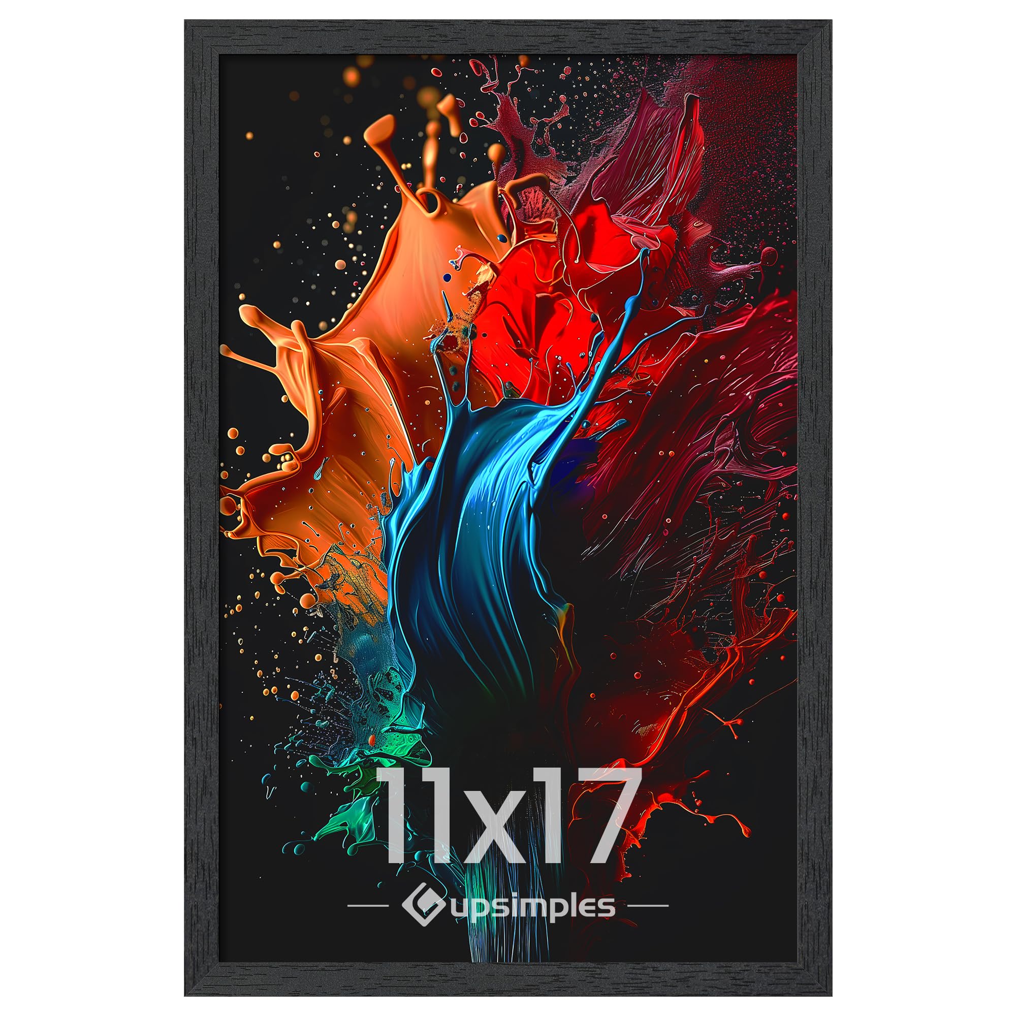 Photo 1 of upsimples 11x17 Picture Frame, Wall Gallery Photo Frames with Engineered Wood, Black 1 Pack