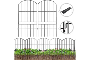 Adavin Animal Barrier Garden Fence,15 Pack Black 12''L x 25" H no dig Fence, Underground dig Protection for Dog Rabbits Rustproof Metal Wire Panel Border, 15 ft Ground Stakes for Outdoor Patio