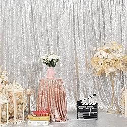 Poise3EHome 6FT x 8FT Silver Sequin Photography