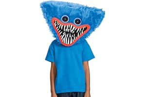 Disguise Huggy Wuggy Plush Mask, Official Poppy Playtime Costume Mask Accessory for Kids
