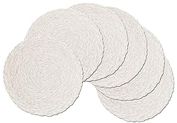 SHACOS Round Braided Placemats 15 inch Set of 6