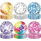 Funhax Disco Birthday Party Decorations 70s Colorful Disco Plates Supplies 70s Theme Supplies Bachelorette Paperplates Disco Ball Plates for 70's Birthday Decorations 80s 90s Dance Party